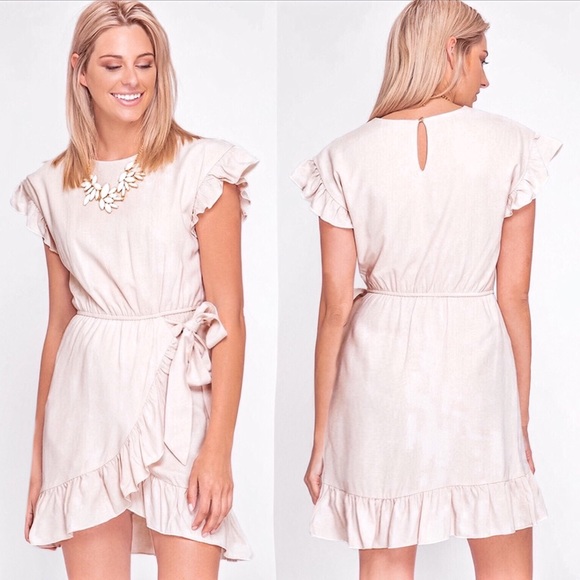 Dresses & Skirts - NEW! Ruffle Sleeve Tie Waist Wrap Dress